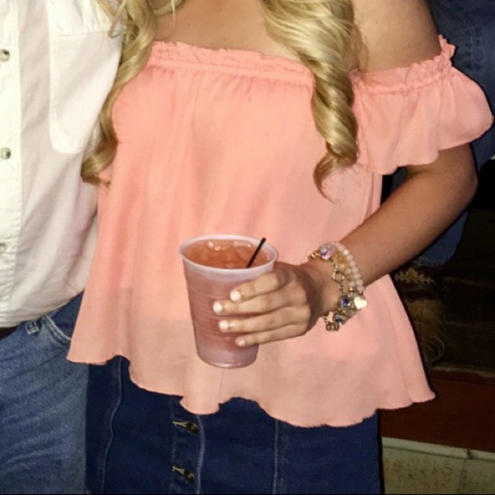 Peach Off The Shoulder Top